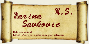 Marina Savković vizit kartica